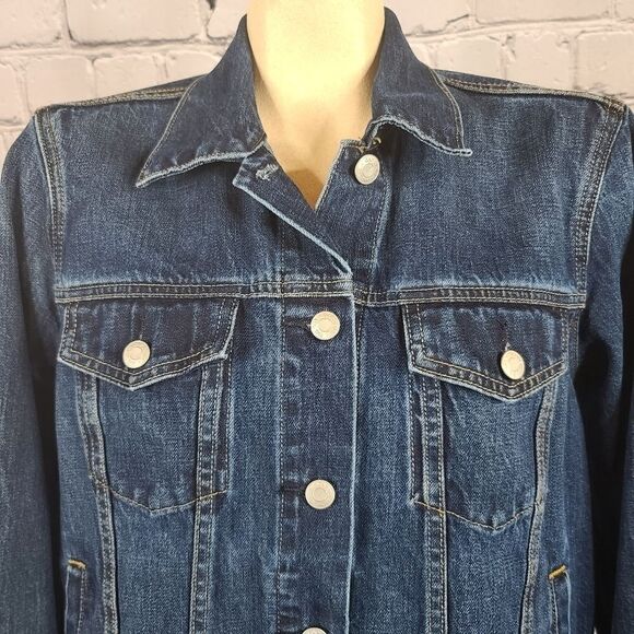 GAP Blue Denim Trucker Coat, Small - Picture 1 of 5